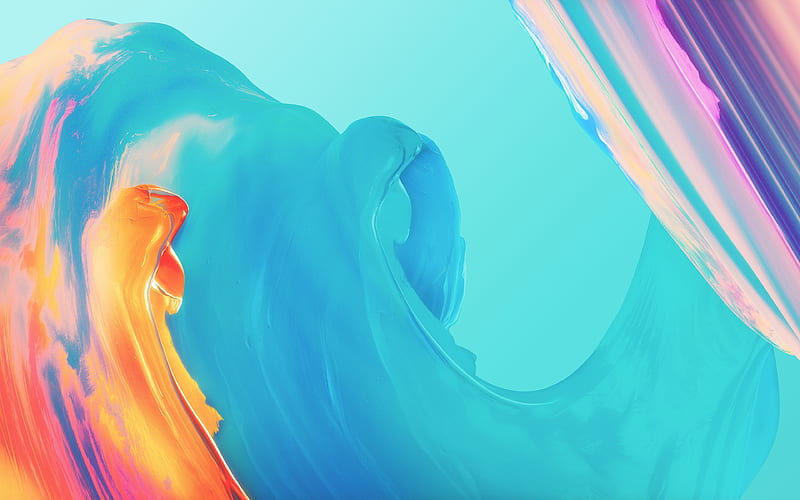 colorful waves art, colorful paints, abstract waves, curves, creative, HD wallpaper