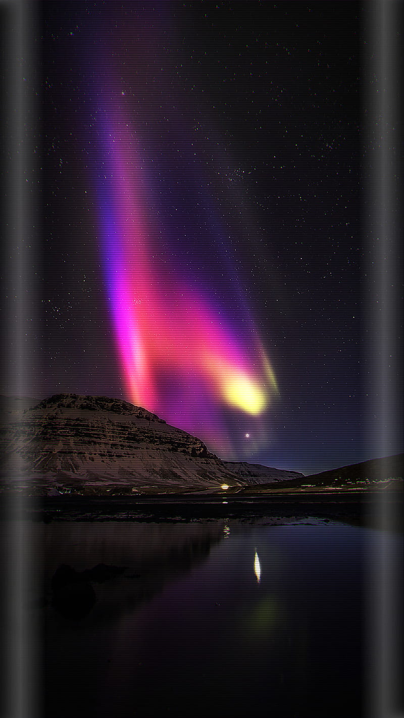 Aurora borealis, beauty nature, blue, edge, night, s7, s8, HD phone wallpaper