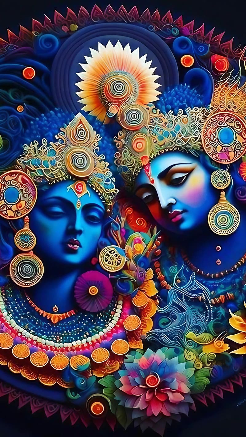 Radha Krishna New, lord Radha Krishna, lord, radha krishna, god, bhakti, devtional, HD phone wallpaper