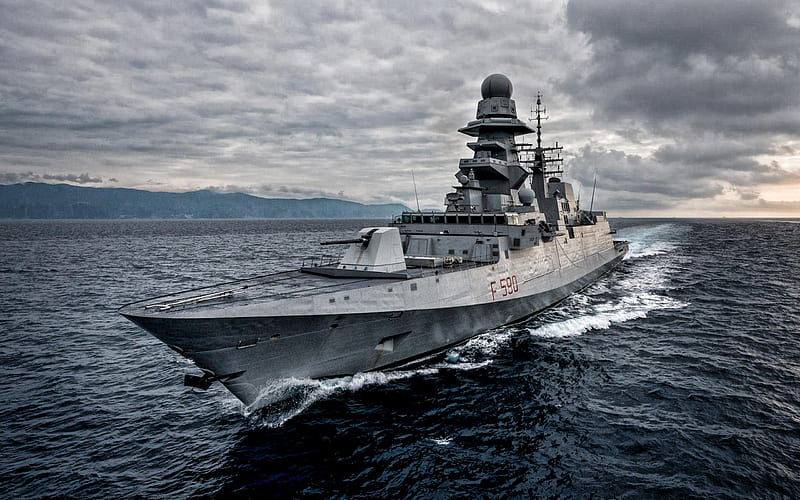 Carlo Bergamini, F 590, Italian frigate, Italian Navy, warships, F590, Italy, NATO, HD wallpaper