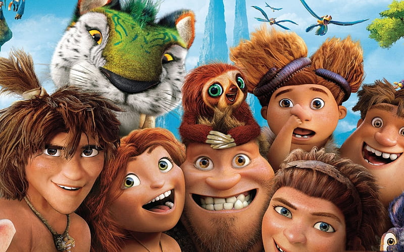 The Croods 2, 2017, New cartoons, all characters, family, HD wallpaper
