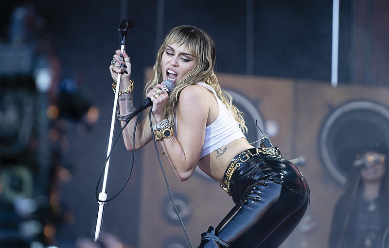 Singers, Miley Cyrus, Blonde , Latex , Singer, HD wallpaper