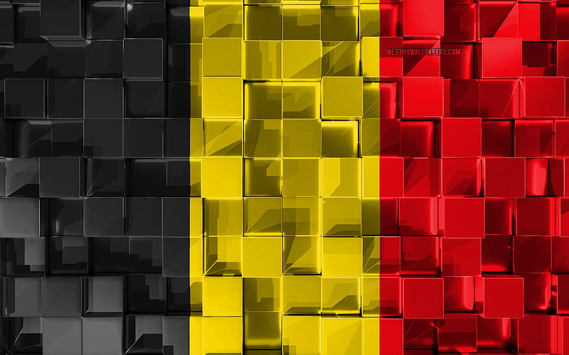 Flag of Belgium 3d flag, 3d cubes texture, Belgium flag, 3d art, Belgium, Europe, 3d texture, HD wallpaper