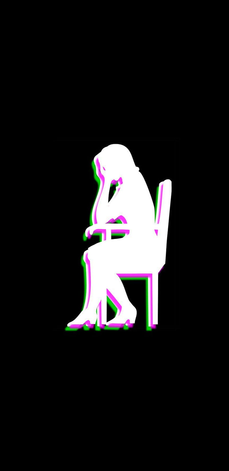 Sad Figure 3D, black, depression, green, help, pills, pink, white, HD phone wallpaper