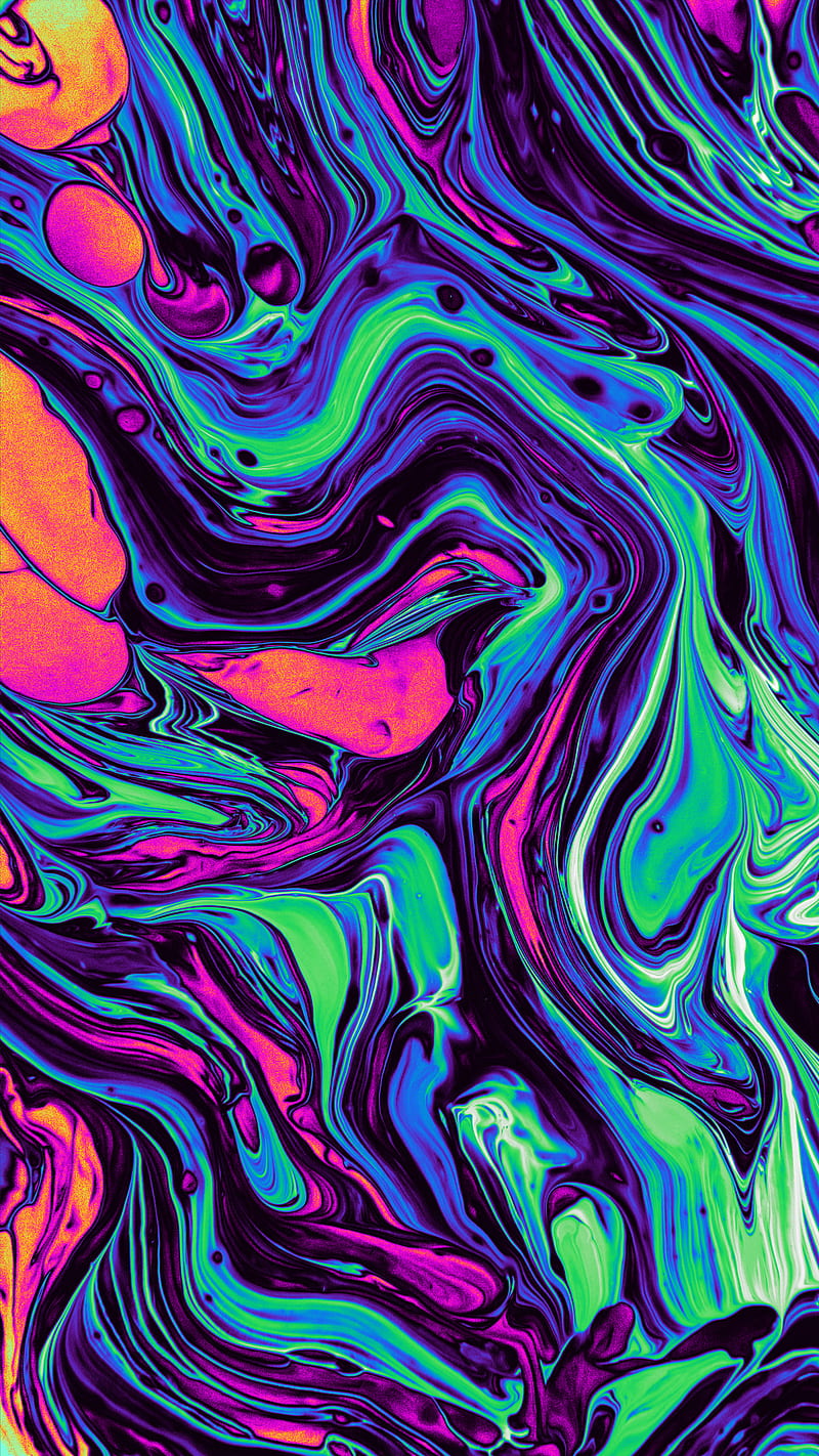 Fluid Texture, Abstract, Geoglyser, acrylic, bonito, blue, color, colorful, colors, iphone, orange, pink, purple, trippy, waves, HD phone wallpaper