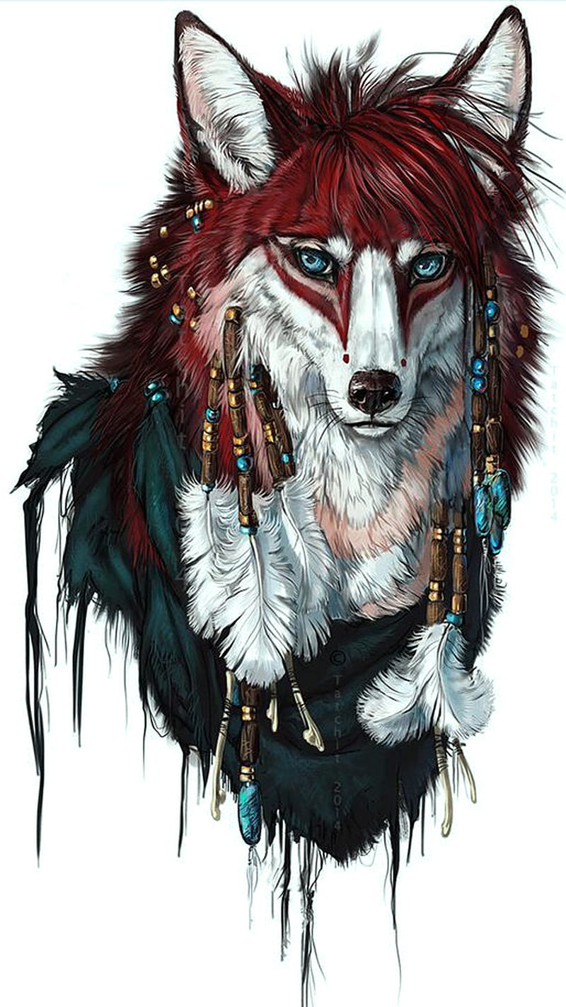 Wolf Drawing, art, sketch, wolf, HD phone wallpaper