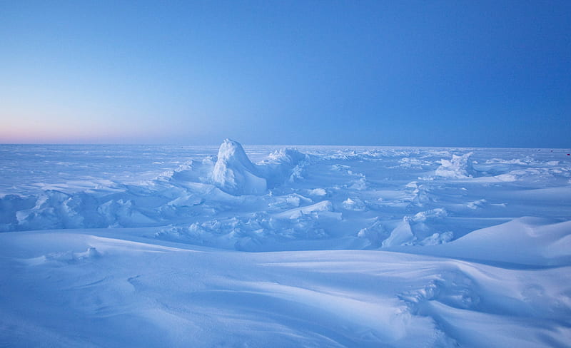 The North Pole, snow, North Pole, white, blue, Winter, HD wallpaper