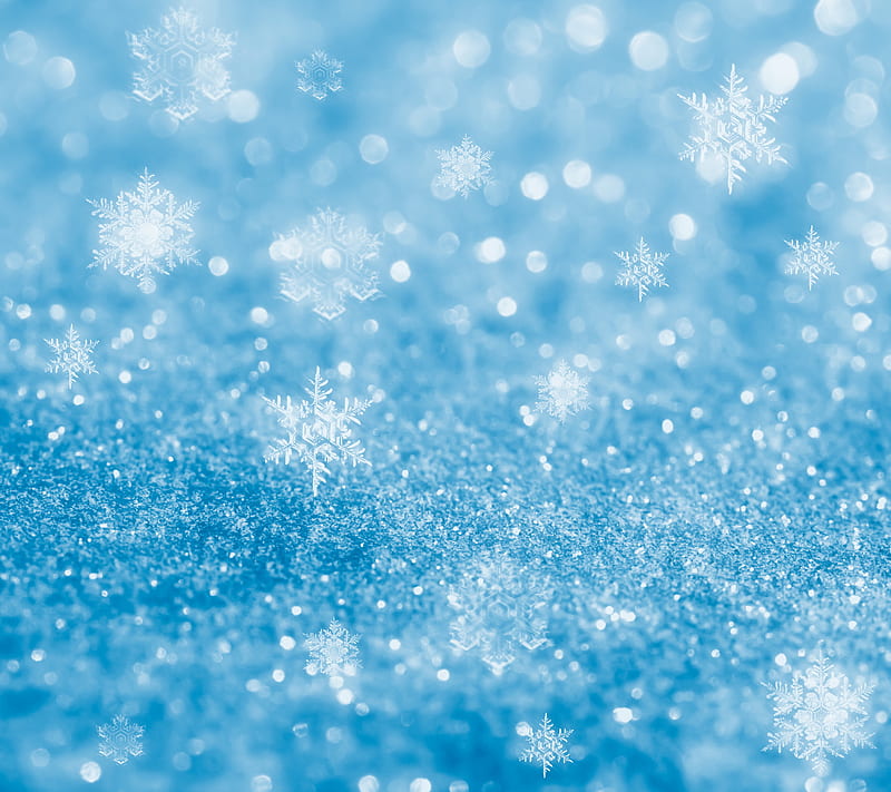 Snowflakes, abstract, background, light blue, snow, HD wallpaper