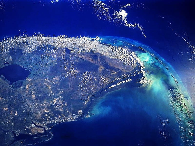 Everglades from space, florida, everglades, space, earth, HD wallpaper