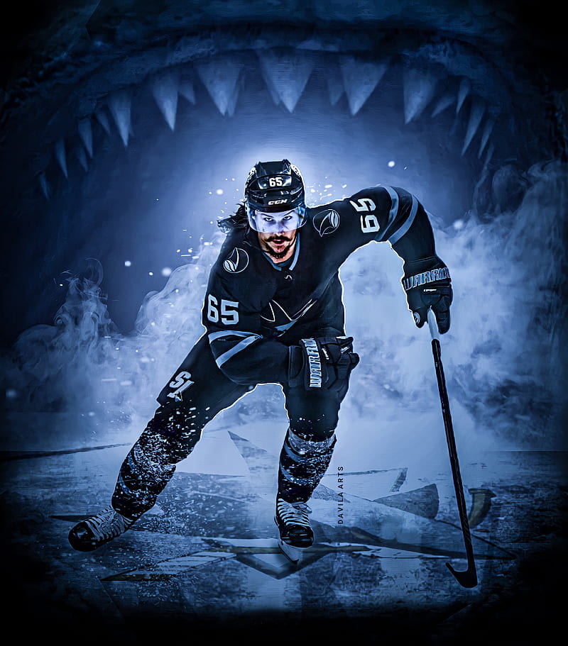 Download Ice Hockey Player Logan Couture San Jose Sharks Jersey Wallpaper