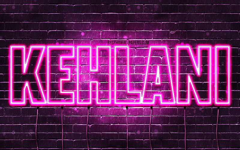 Kehlani with names, female names, Kehlani name, purple neon lights, horizontal text, with Kehlani name, HD wallpaper