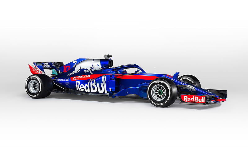 Toro Rosso STR13, 2018, Formula 1, Halo protection system, exterior, new STR13 racing car, F1, season 2018, Toro Rosso, cockpit protection, HD wallpaper