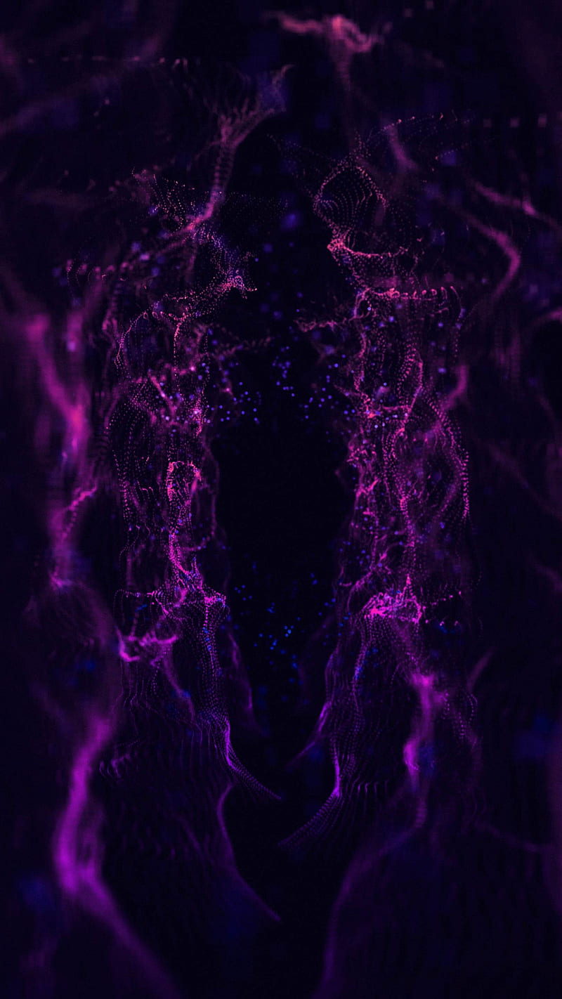 purple dust tunnel, abstract, amoled, geometric, glow, minimal, neon, trippy, vibrant, violet, HD phone wallpaper
