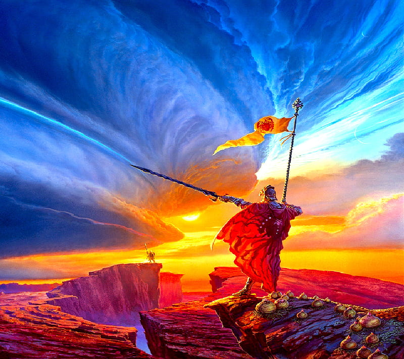 Excalibur - Holy, artwork, blue, new, red, yellow, HD wallpaper | Peakpx