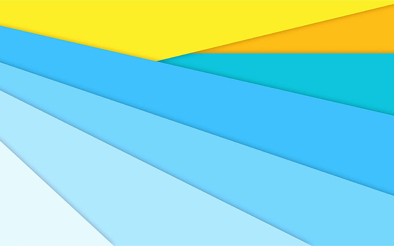 material design blue and yellow, lines, colorful background, android lollipop, creative, geometric shapes, geometry, HD wallpaper