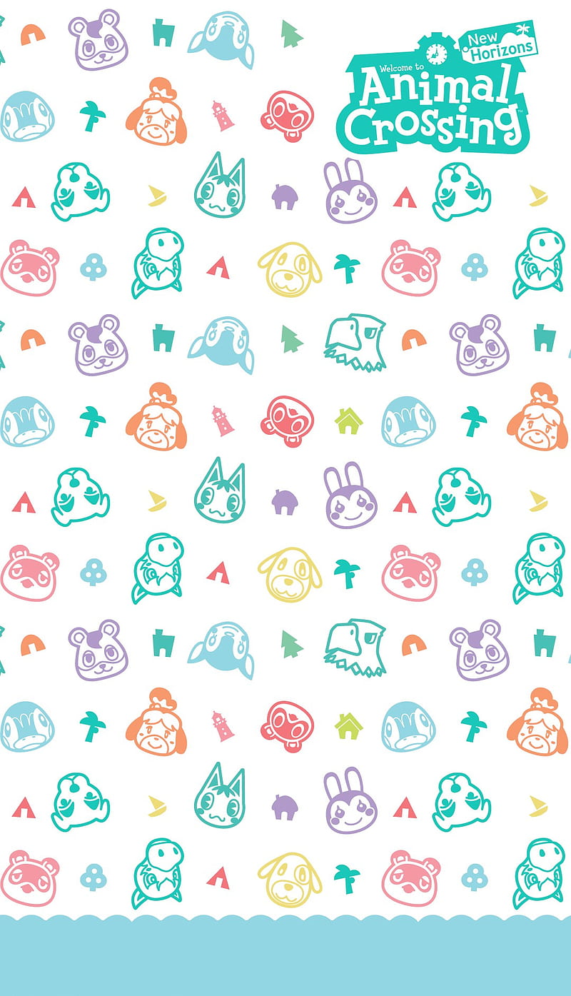Animal Crossing, animals, blue, love, paint, painting, pattern, white,  yellow, HD phone wallpaper | Peakpx