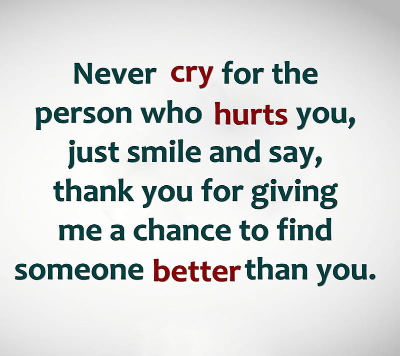 Never Cry Better Chance Hurts Life New Quote Saying Sign Smile 