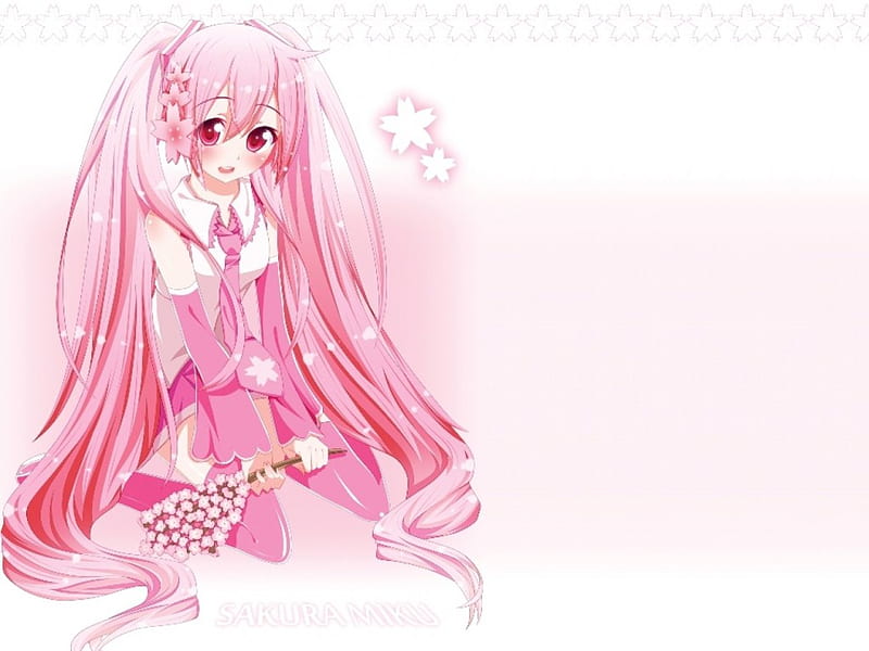 Zakura Girl, girl, anime, new, beauty, miku zakura ver, wall, classic, HD  wallpaper