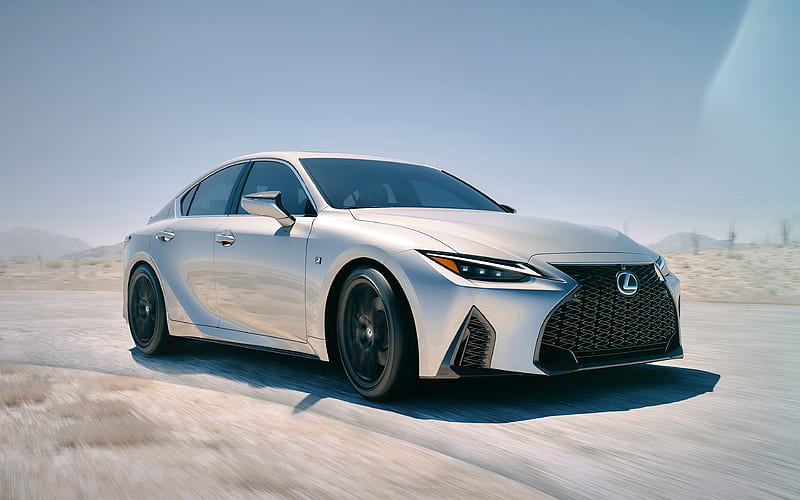 Lexus IS, 2021 front view, exterior, silver sports coupe, new silver IS, Japanese cars, Lexus, HD wallpaper