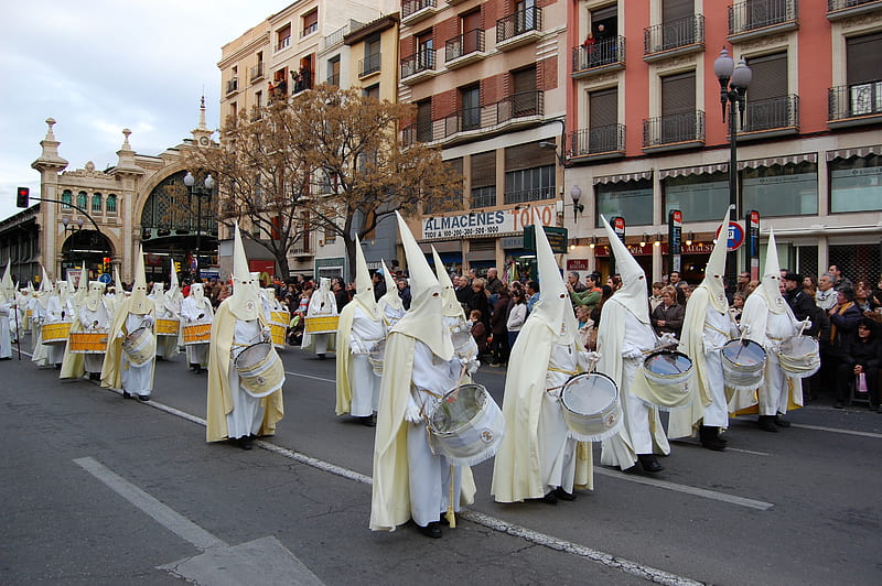 Easter Procession-Spain, pasos, brotherhood, christian, cofrades, religious, easter, spain, holy week, catholic, HD wallpaper
