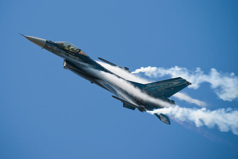 F-16 Air Show, general, fighting, falcon, f16, jet, smoke, f-16, dynamics, HD wallpaper