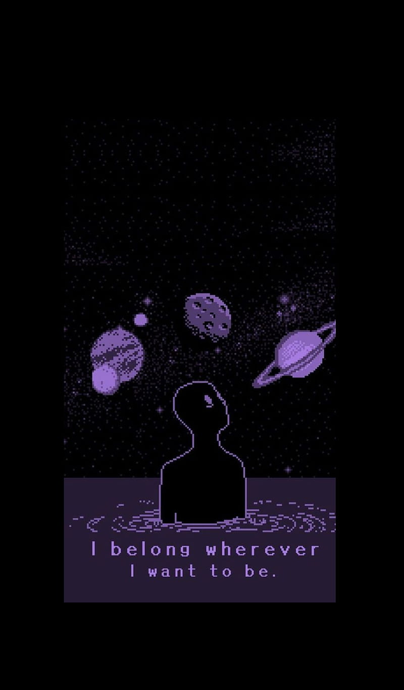 Space, planets, purple, quotes, trippy, HD phone wallpaper