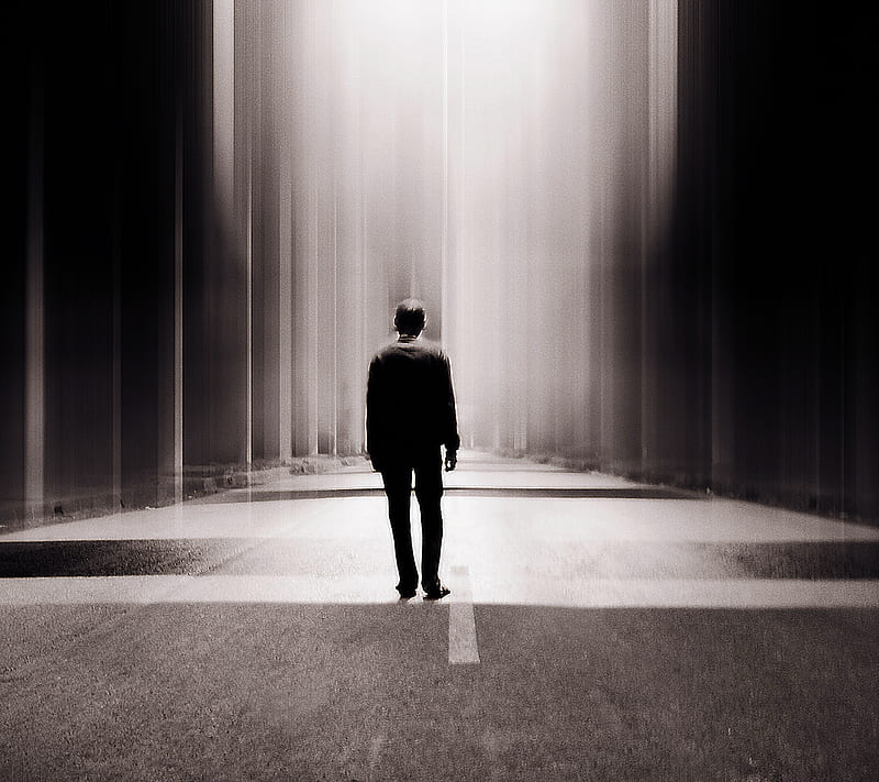 Lonely Man Ii, abstract, black, HD wallpaper