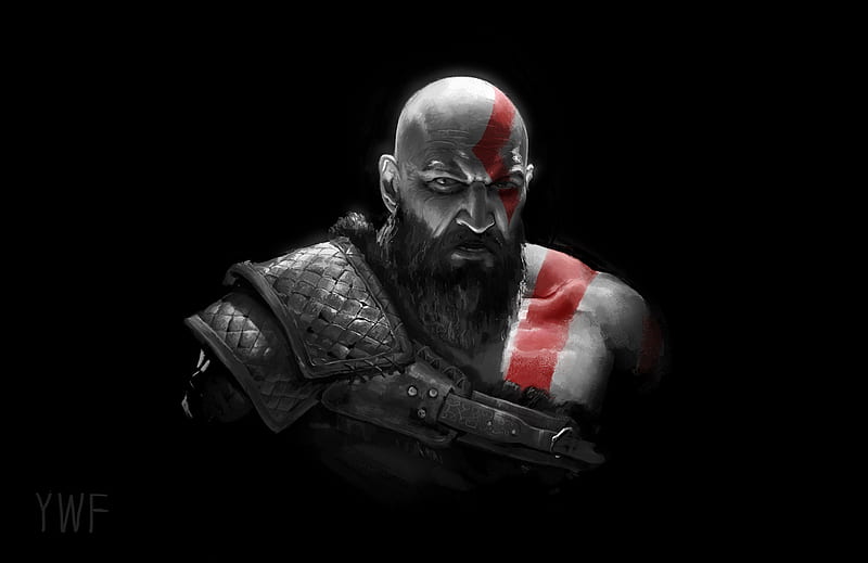 Kratos In God Of War 2018, kratos, god-of-war, artwork, games, artist, artstation, HD wallpaper