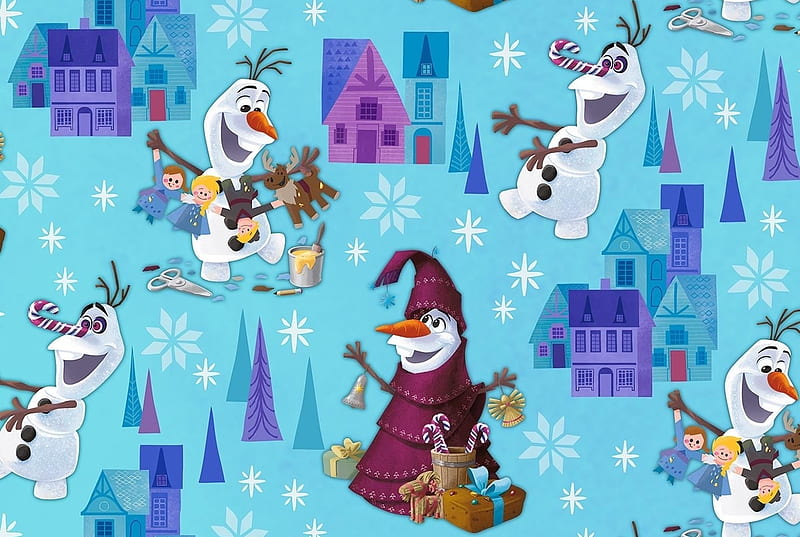 Texture, pattern, movie, snowman, iarna, winter, olafs frozen adventure, paper, disney, HD wallpaper