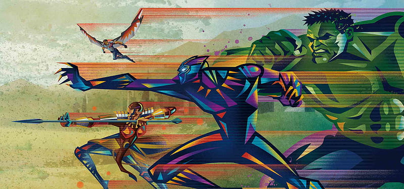 Team Wakanda Poster For Avengers Infinity War Fandango Poster, black-panther, hulk, falcon, avengers-infinity-war, movies, 2018-movies, HD wallpaper