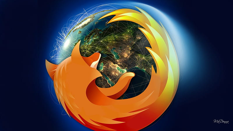Firefox Networking, world, techy, browser, themes, person, technology, sky, browse, Firefox, network, fox, open, Mozilla, earth, light, HD wallpaper