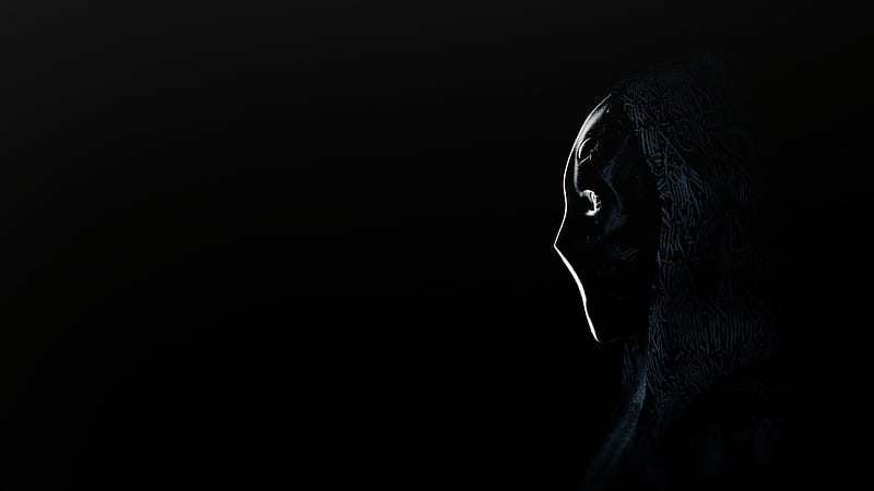 anonymous, mask, profile, dark, HD wallpaper