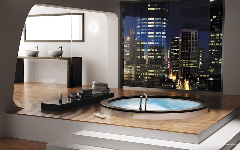 Bathroom, house, Modern, Architecture, home, clean, wood, HD wallpaper