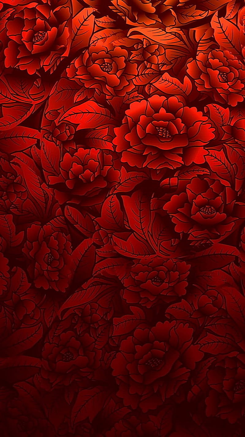 Floral Background, background, floral, red, roses, HD phone wallpaper