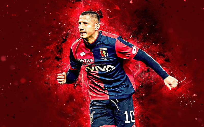 Gianluca Lapadula abstract art, Genoa, soccer, Italian footballer ...