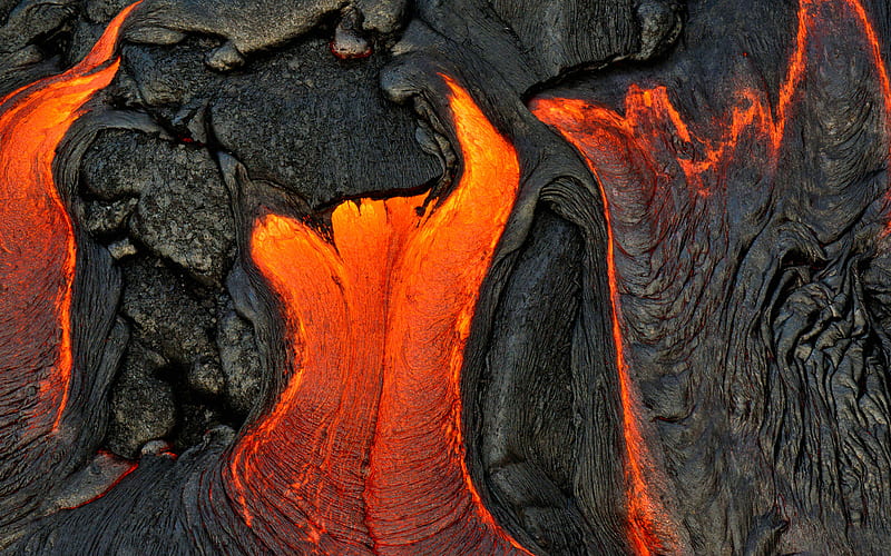 lava texture, macro, red burning lava, red-hot lava, fire background, lava, burning lava, HD wallpaper