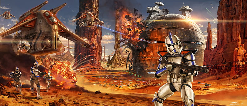 / Star Wars, artwork, clone trooper, HD wallpaper