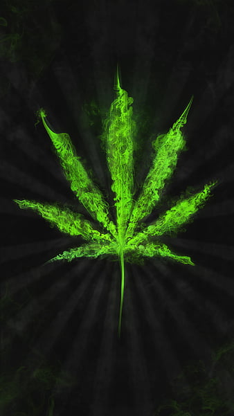smoke canna leaf, 420, cannabis, green, thc, trippy, HD phone wallpaper