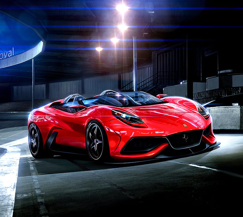 Ferrari Berlinetta, carros, concept, cool, new, red, rendering, HD wallpaper