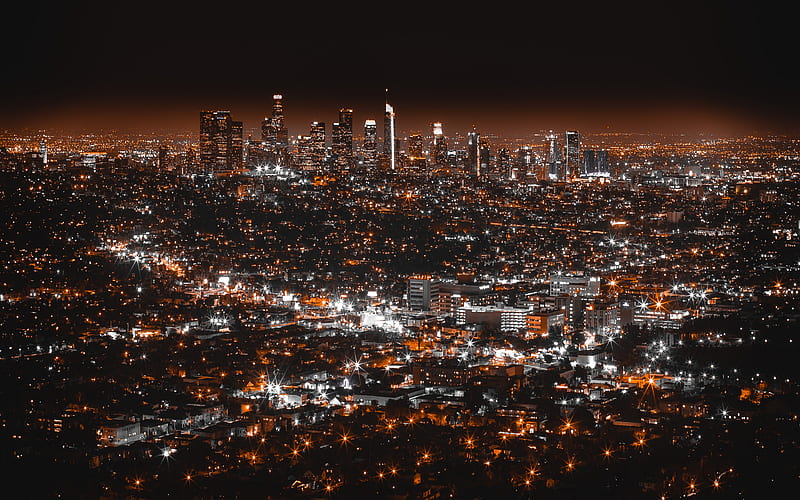 Los Angeles, California, nightscapes, United States, America, USA, HD wallpaper
