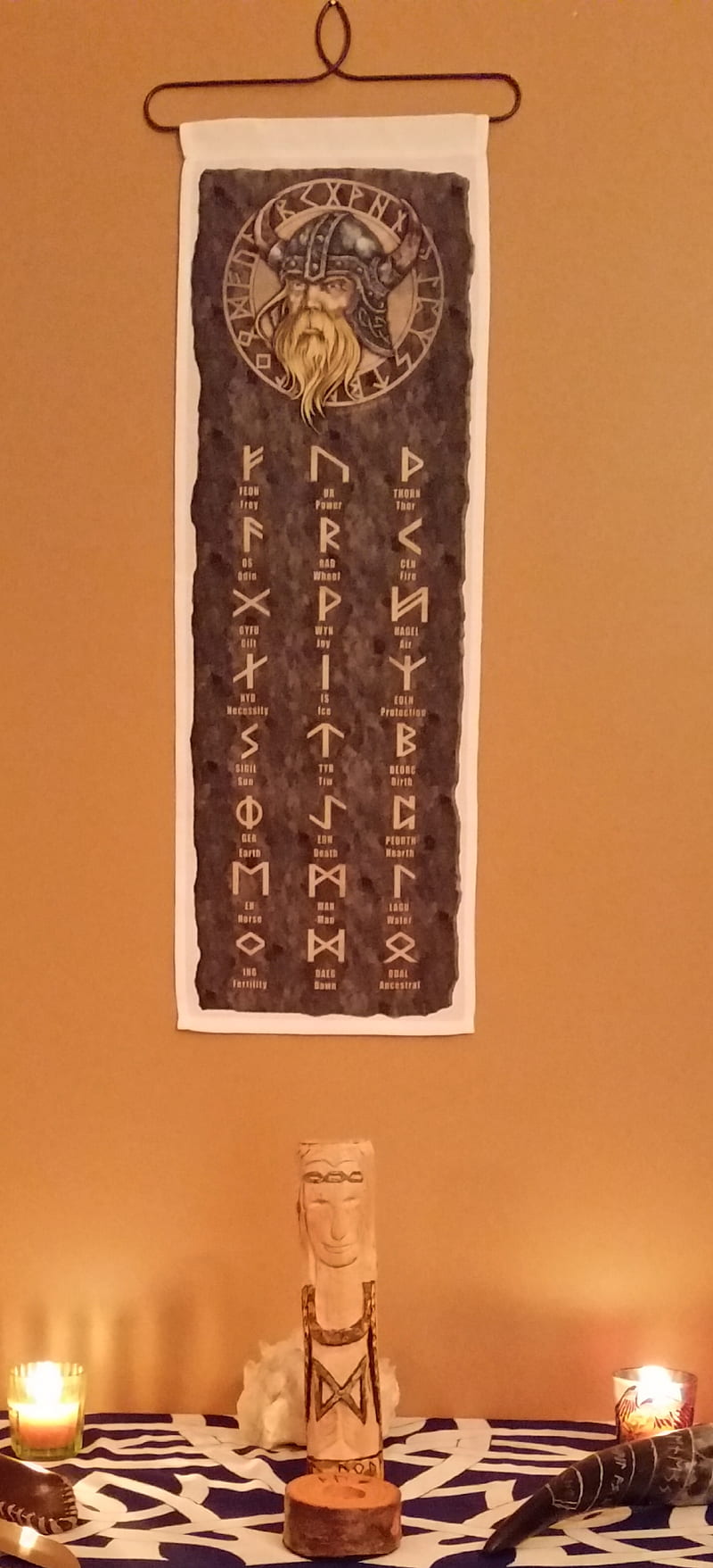 The Gods await , heathen, altar, viking, rune, runes, HD phone wallpaper