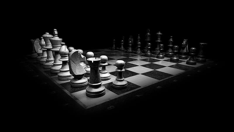 Download wallpapers chessboard, 3d metal chess, chess pieces, black and  white