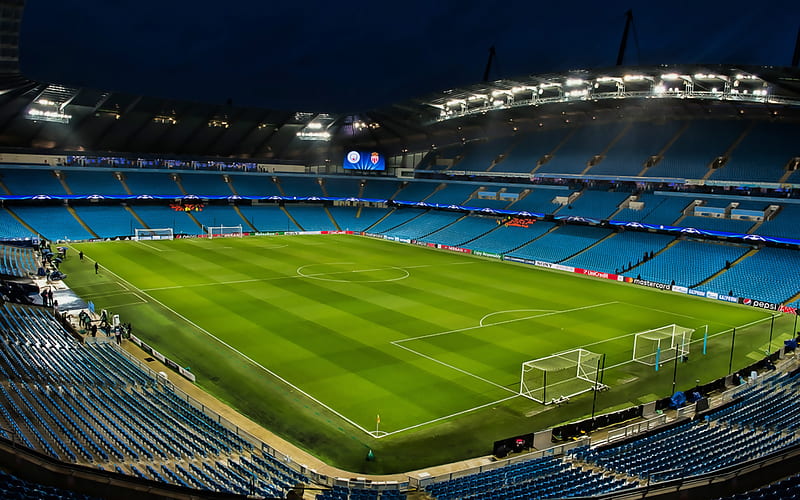 Etihad Stadium, soccer, empty stadium, Manchester City Stadium, football stadium, Manchester City FC, english stadiums, HD wallpaper
