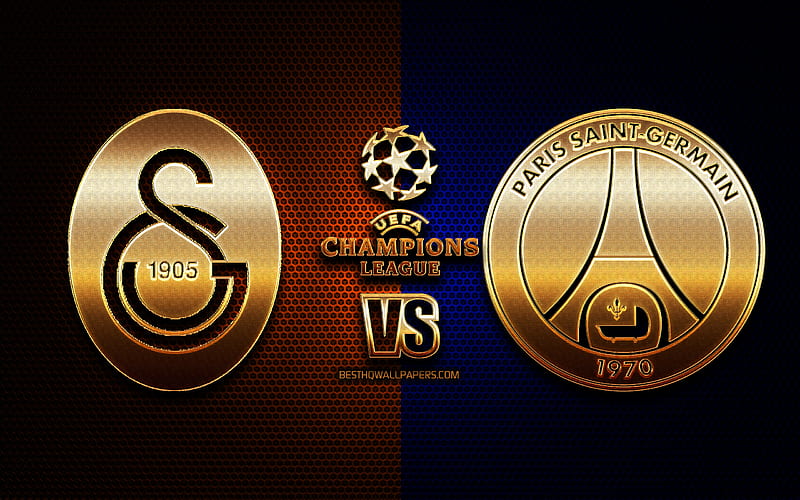 Galatasaray vs PSG, Group A, UEFA Champions League, season 2019-2020, golden logo, Paris Saint-Germain, Galatasaray FC, UEFA, Galatasaray FC vs PSG FC, HD wallpaper