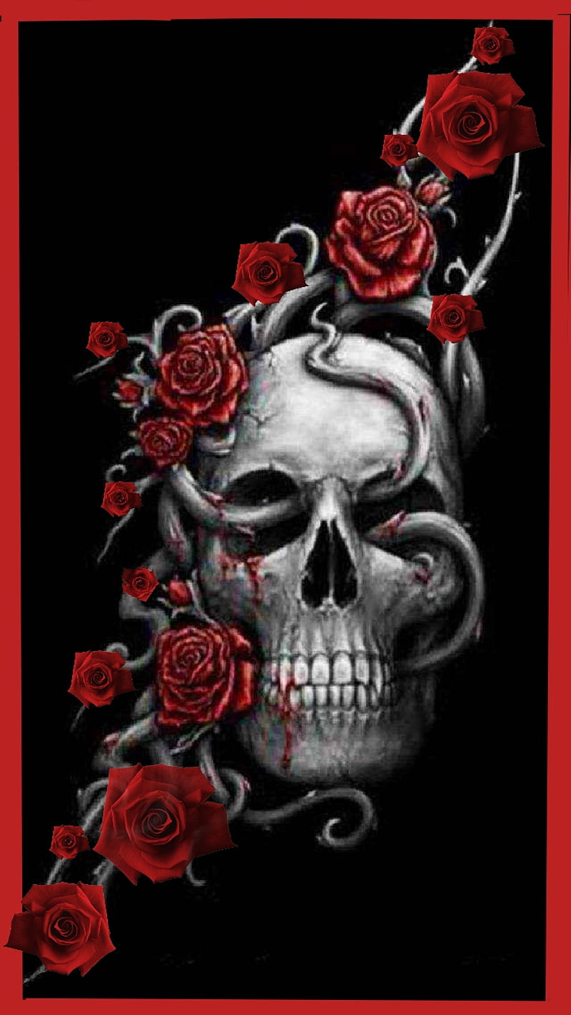 Amor, calavera, flores, muerto, mortal, rojo, rosas, azucar, Fondo de  pantalla de teléfono HD | Peakpx