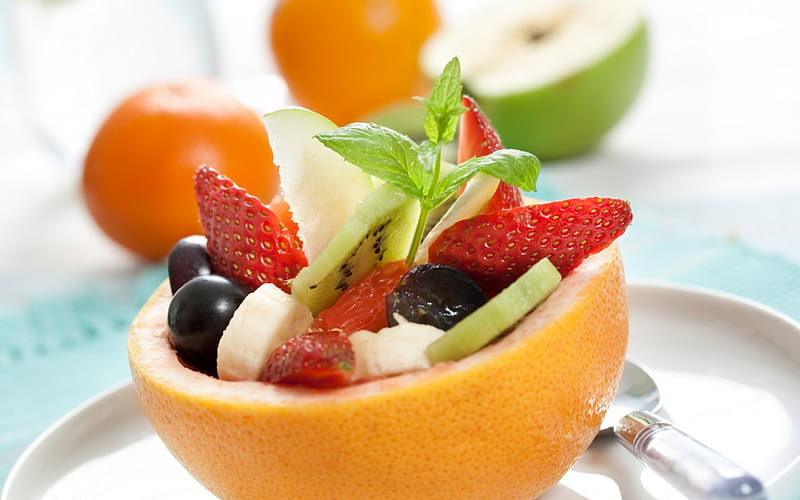 *** Fruit salad ***, food, fresh, fruits, salad, dessert, HD wallpaper