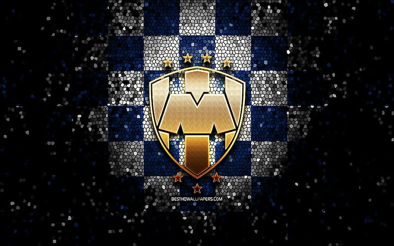 1290x2796px, 2K free download Monterrey FC, glitter logo, Liga MX