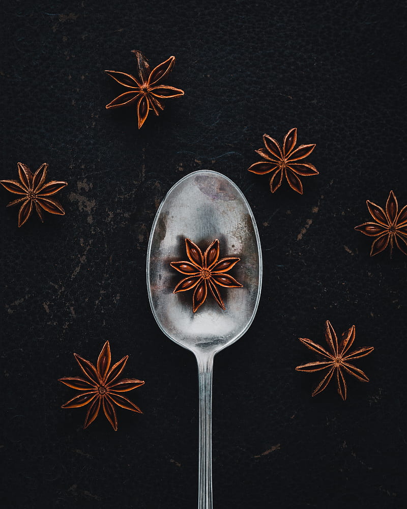 star anise on spoon, HD phone wallpaper