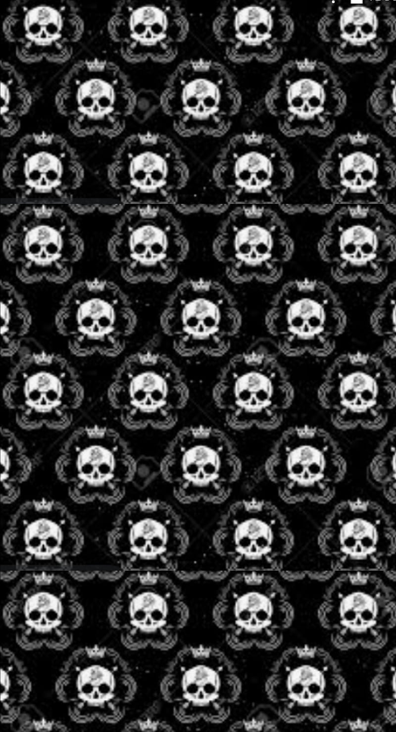 Skulls, black, black and white, gothic, halloween, spooky, HD phone wallpaper