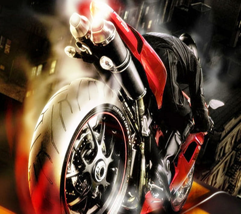 Speed Bike, cool, fire, new, nice, race, vehicle, HD wallpaper